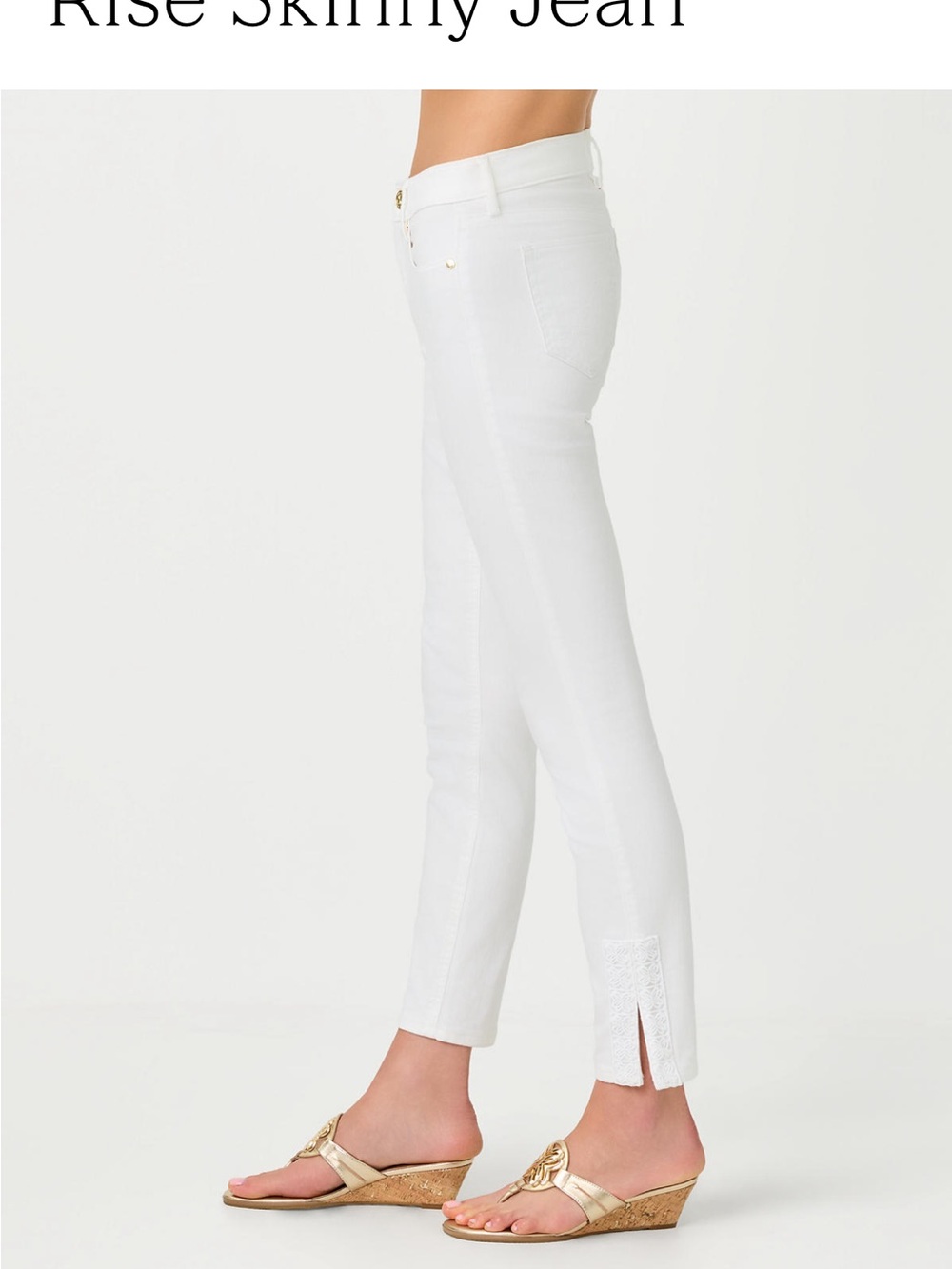 Lilly Pulitzer South Ocean White High-Rise Women's Jeans NWT -Size 12 - Picture 2 of 11